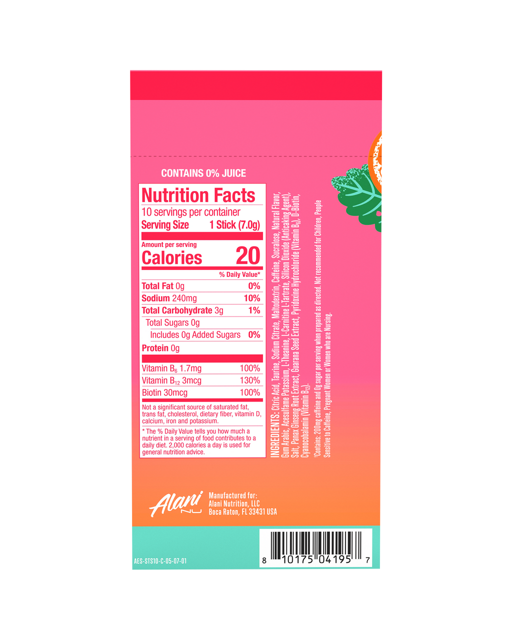 Alani Nu Energy Sticks - Strawberry Sunrise Z8 - image 3