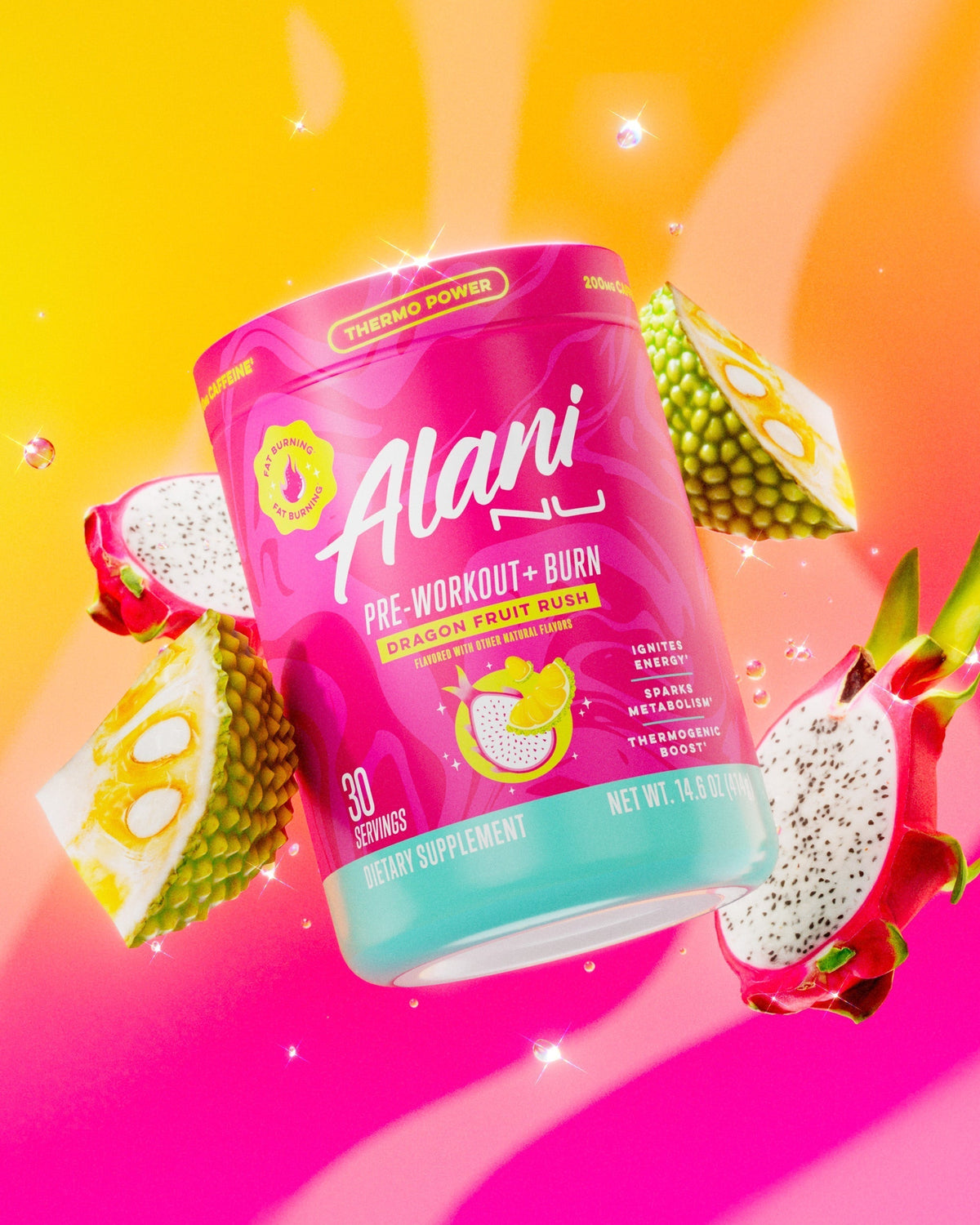 Alani Nu Pre-Workout+ Burn - Dragon Fruit Rush V9 - image 4
