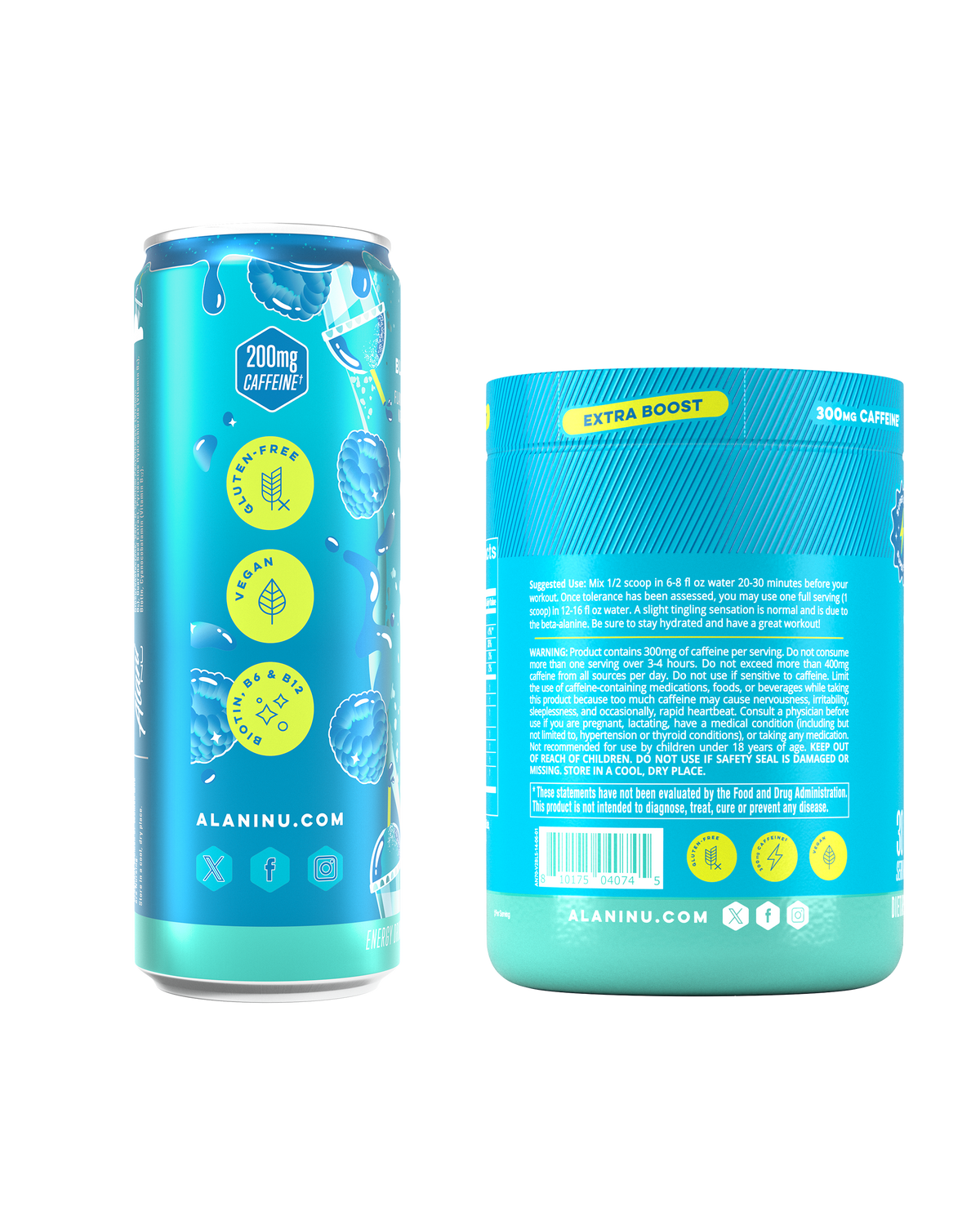 Alani Nu Energy Drink & Pre-Workout+ - Blue Slush J8 - image 2