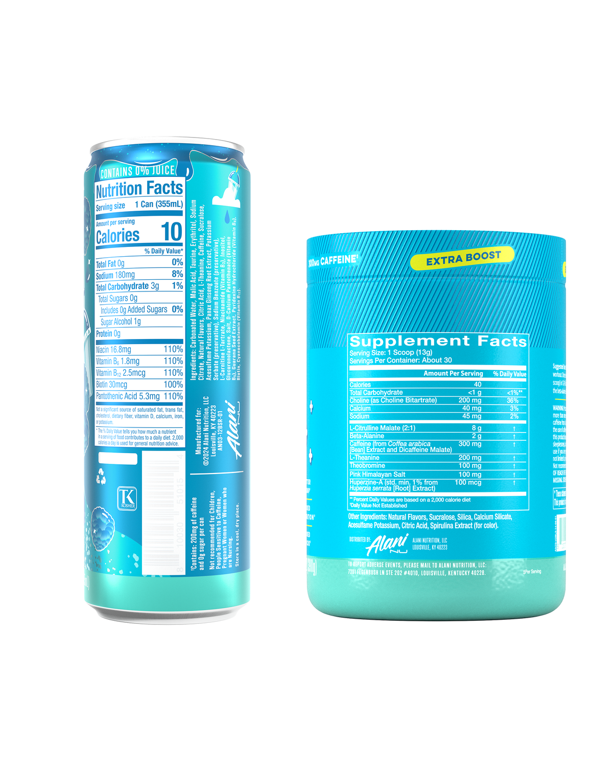 Alani Nu Energy Drink & Pre-Workout+ - Blue Slush J8 - image 3
