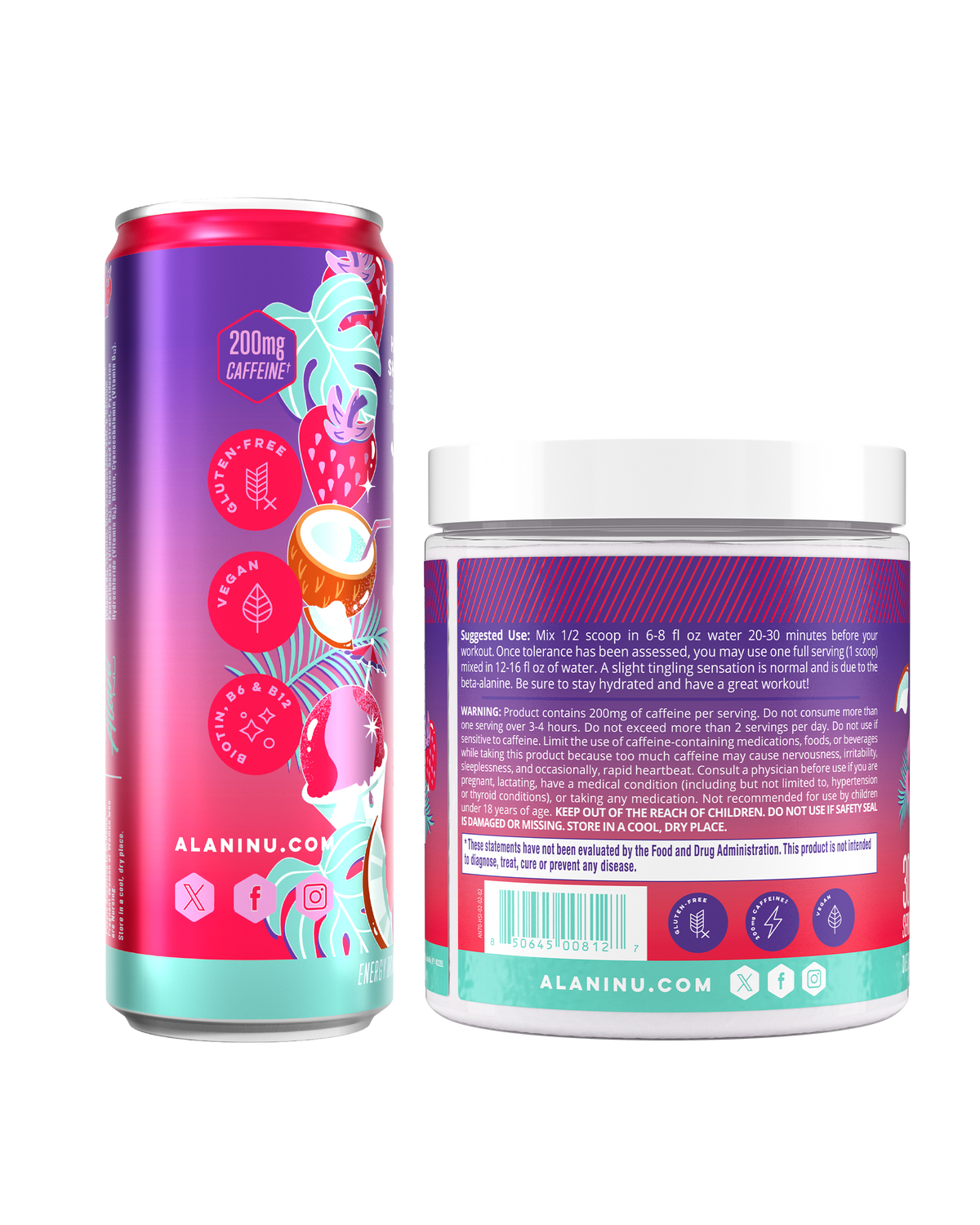 Alani Nu Energy Drink & Pre-Workout - Hawaiian Shaved Ice W8 - image 2
