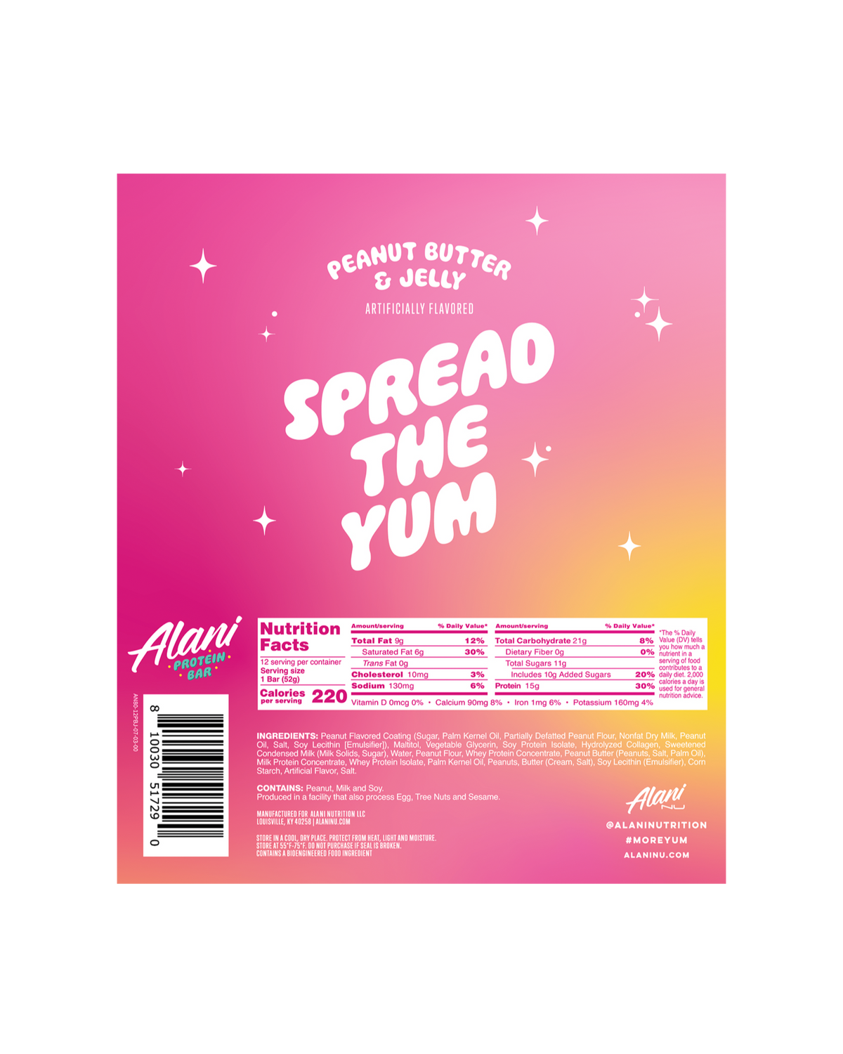 Alani Nu Protein Bar - Peanut Butter & Jelly R7 - image 3