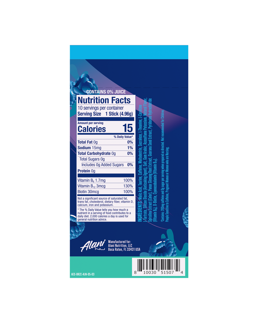 Alani Nu Energy Sticks - Breezeberry H5 - image 3