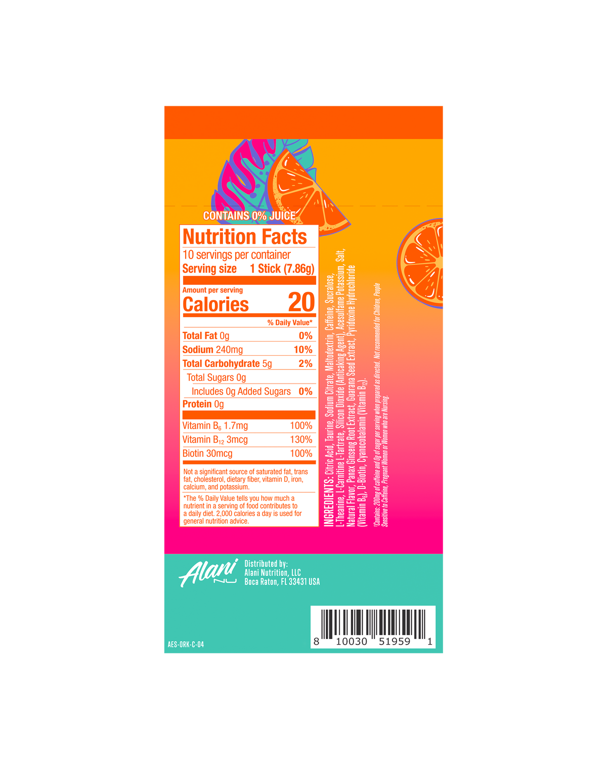 Alani Nu Energy Sticks - Orange Kiss L9 - image 3