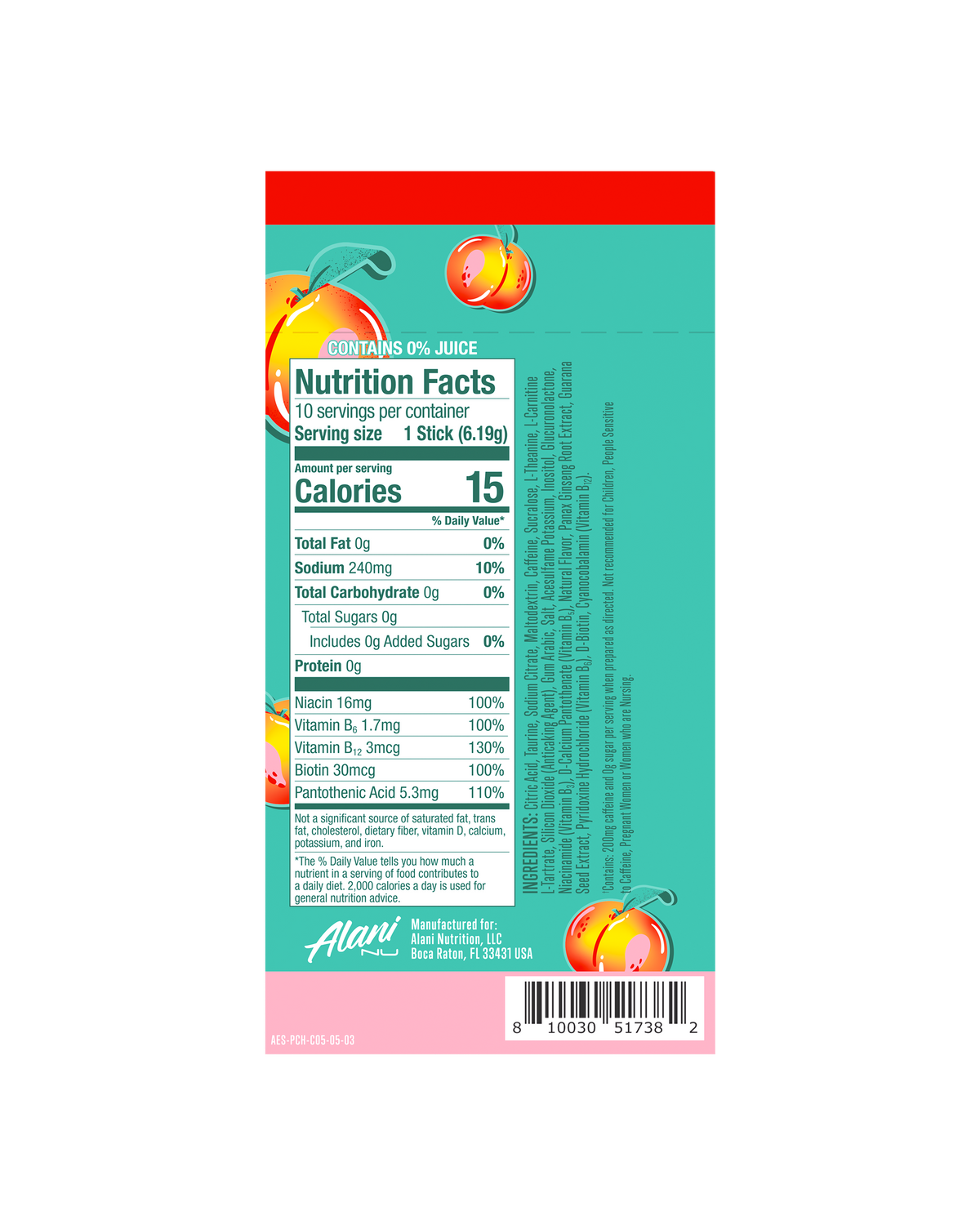 Alani Nu Energy Sticks - Juicy Peach V2 - image 3